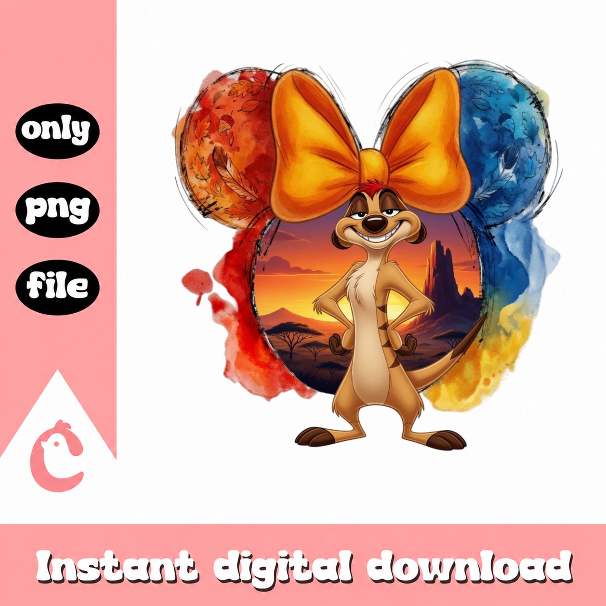 Timon Lion King Mickey Ears PNG, Disney PNG, Lion King PNG