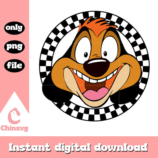 Timon face disney circle caro png, timon face disney basic png