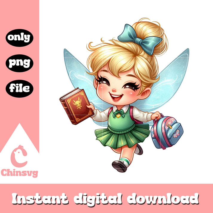 Tinker Bell disney princess prepare to go to school png, disney school ...