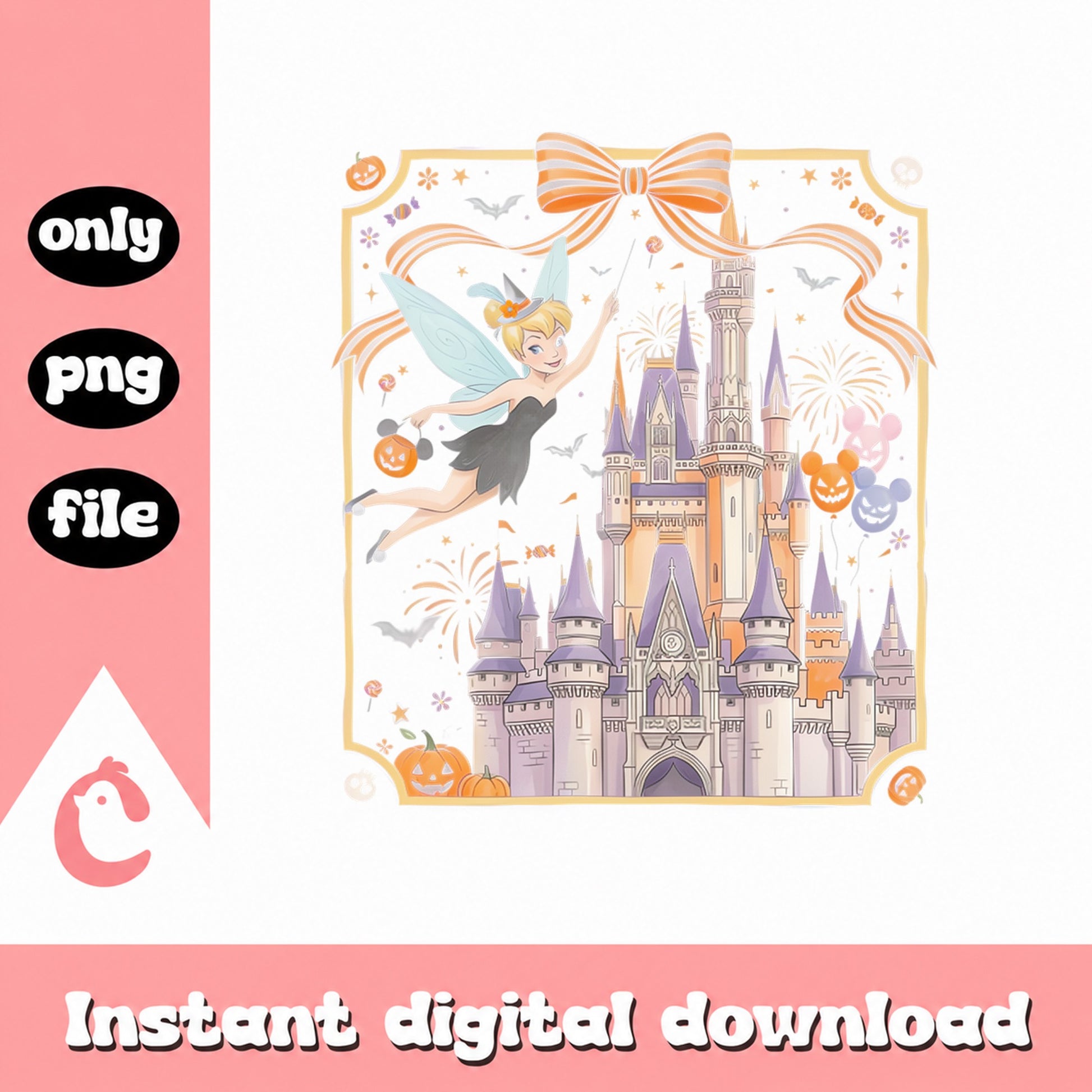 Tinkerbell Halloween Castle PNG, Disney Fairy Princess, PNG File