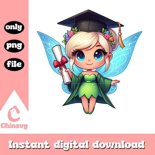 Tinker bell disney graduation day design png, tinker bell png 