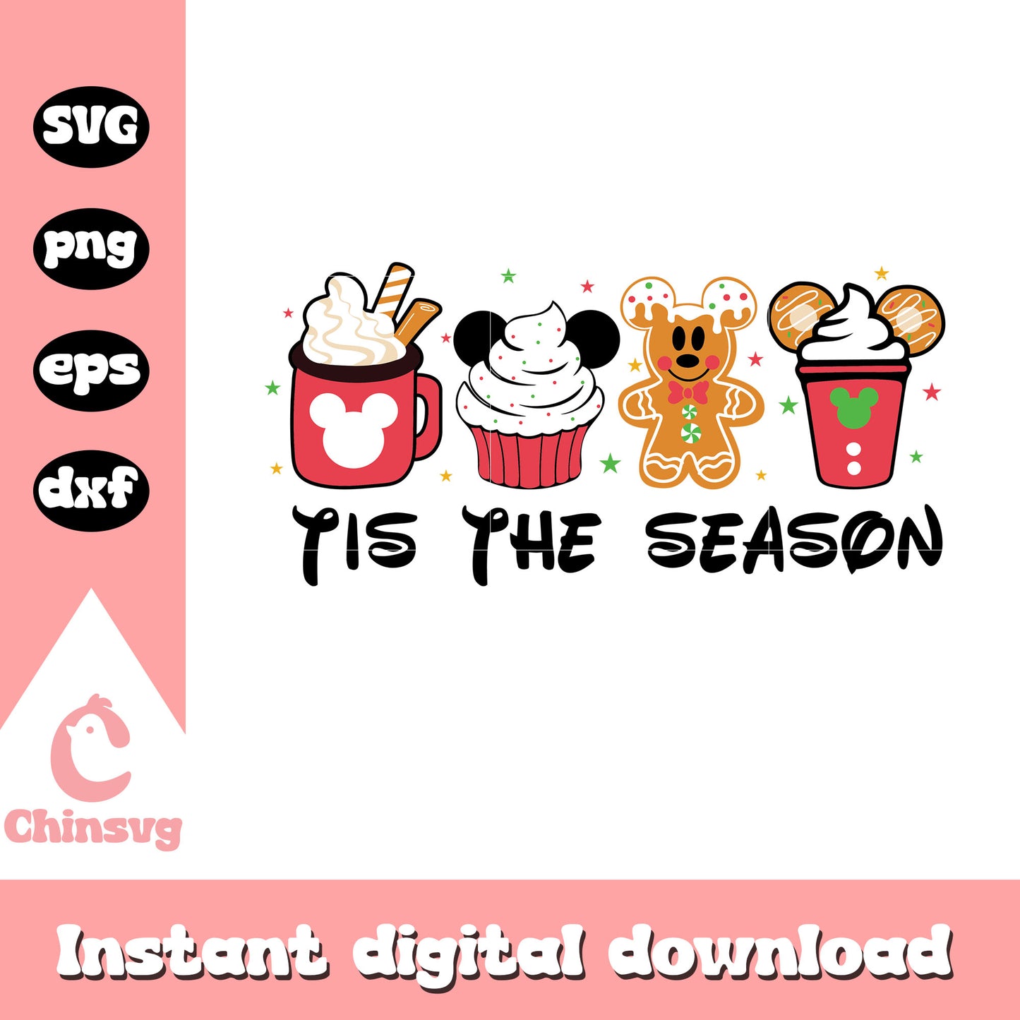 Tis the season christmas dessert svg, gingerbread men svg