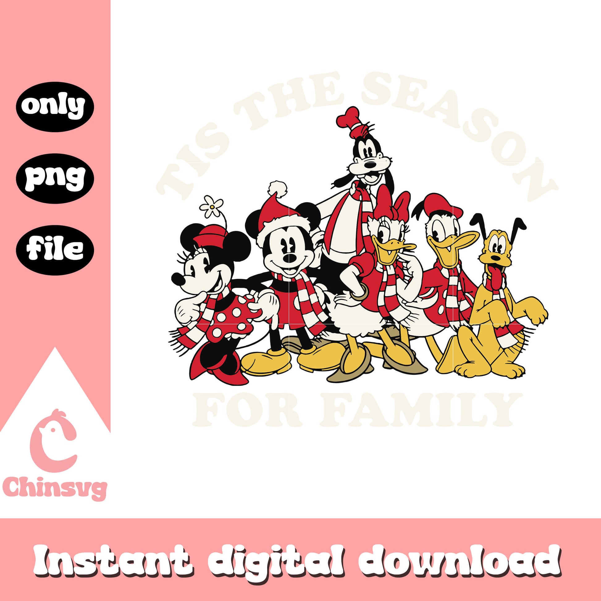 Tis the season for family mickey disney png, mickey friends png