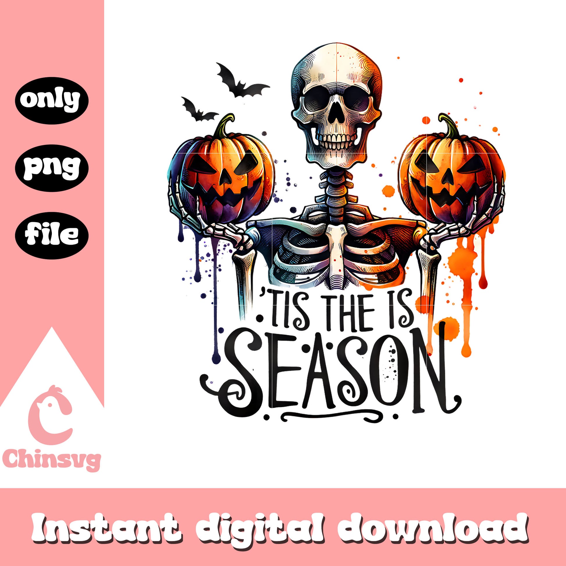 Tis the season horror halloween png, the pumpkin png