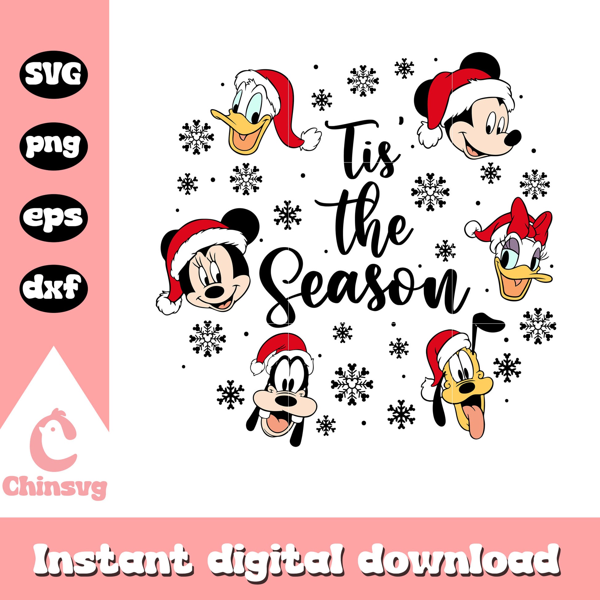 Tis the season mickey and friends svg, disney movies svg