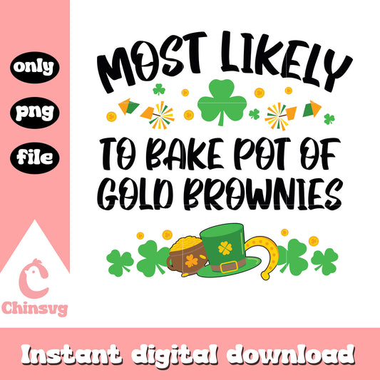 To bake pot of gold brownies png, saint patricks day facts png
