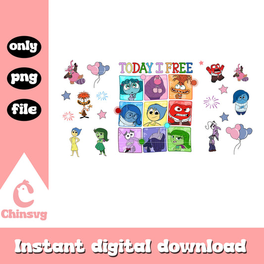 Today i free emotion design cup wraps png, inside out 2 movie​​ png