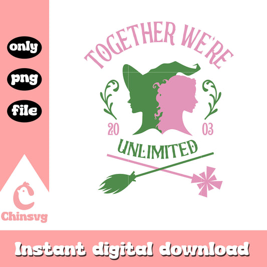 Together were unlimited 2023 design png, elphaba and glinda​ png