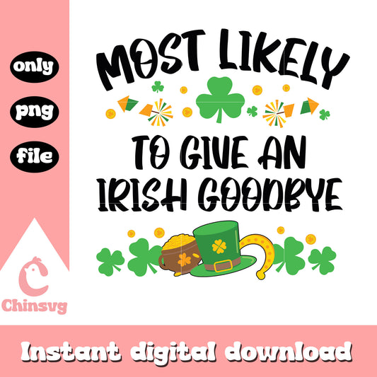 To give an irish goodbye png, saint patricks day facts png