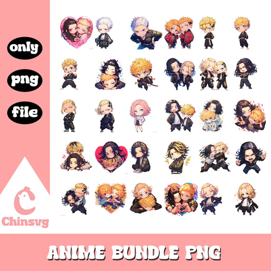 Tokyo Revengers chibi characters bundle png