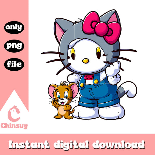 Tom and jerry hello kitty png, hello kitty costume png, cartoon png