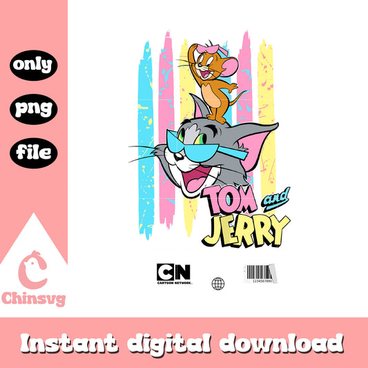 Tom and jerry wearing glasses design png, clipart tom and jerry png