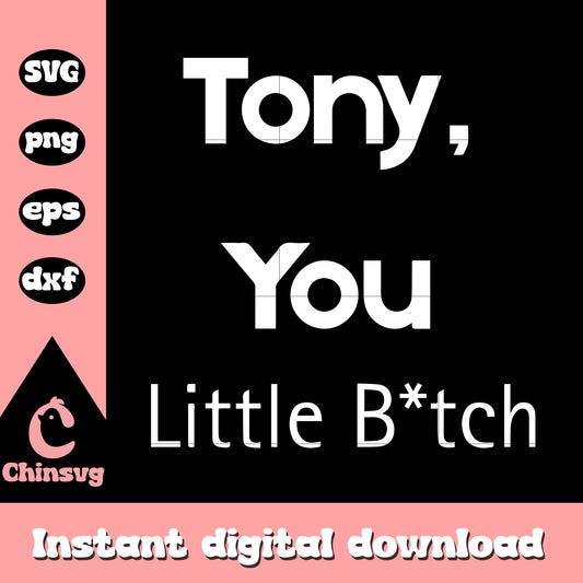 Tony you little b funny quote design svg, funny quote svg