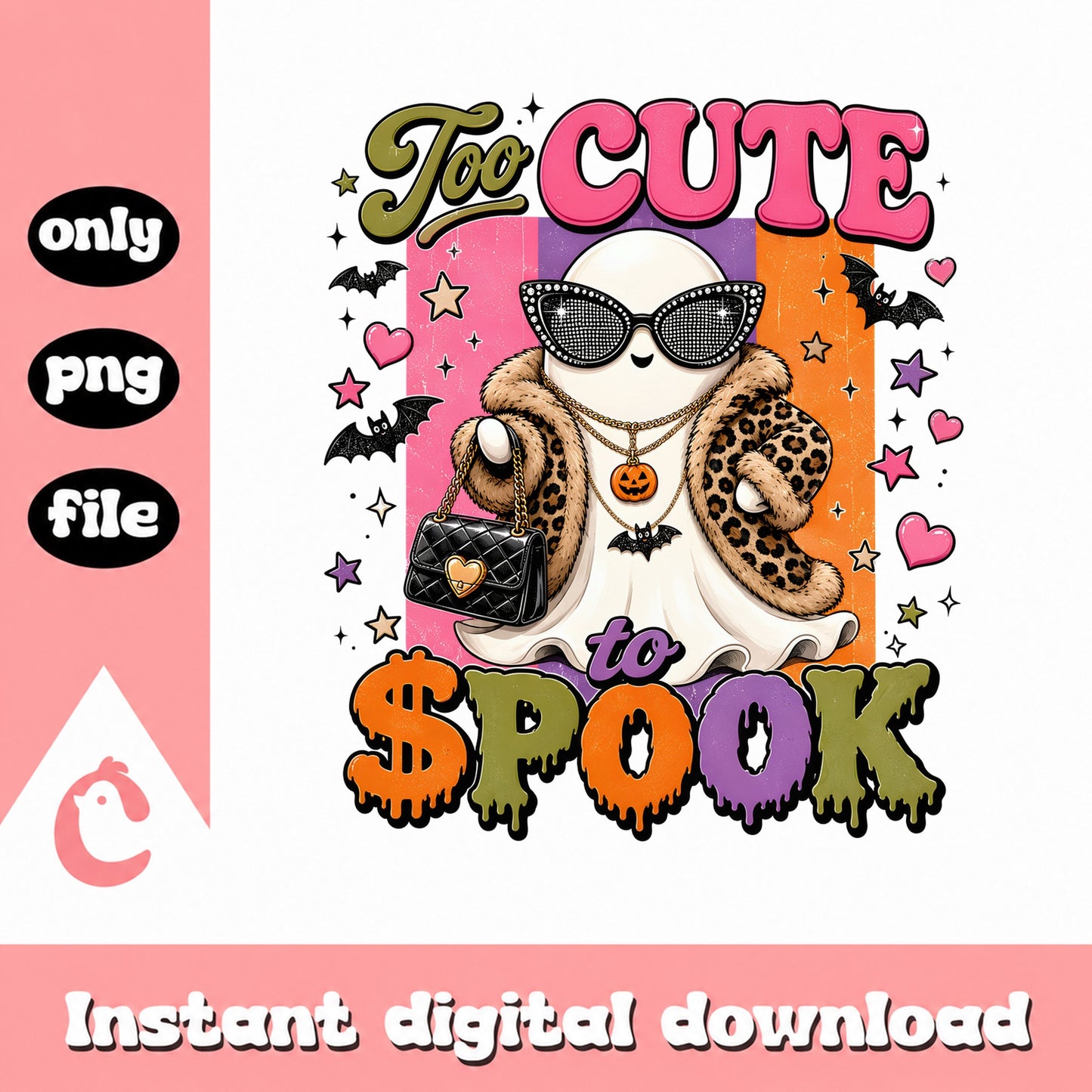 Too Cute To Spook PNG, Halloween Ghost Shirt, Spooky PNG