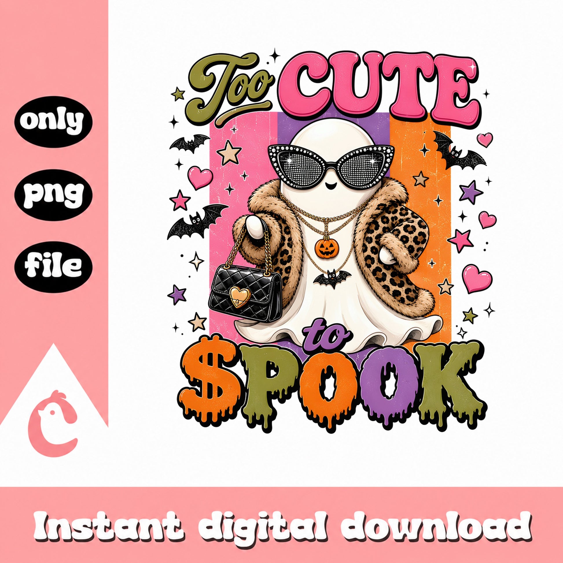 Too Cute To Spook PNG, Halloween Ghost Shirt, Spooky PNG