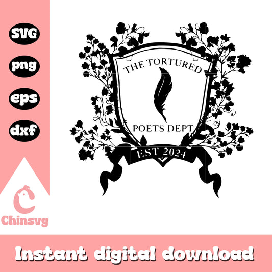 Tortured poets department crest svg, tortured poets svg, logo svg