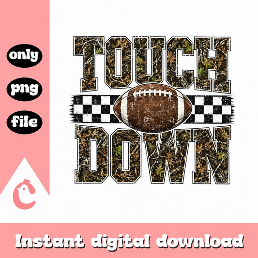 Touchdown Camo Football PNG, Football Season PNG, Game Day PNG
