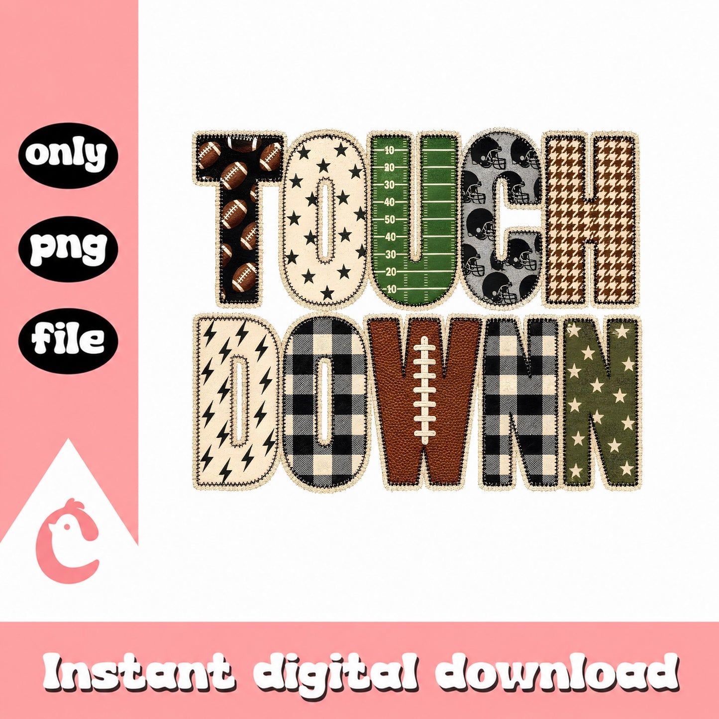 Touchdown Football Sublimation, Game Day PNG Bundle, Sports PNG