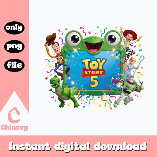 Toy Story 5 Characters Birthday PNG, Disney Pixar PNG, Woody Buzz PNG