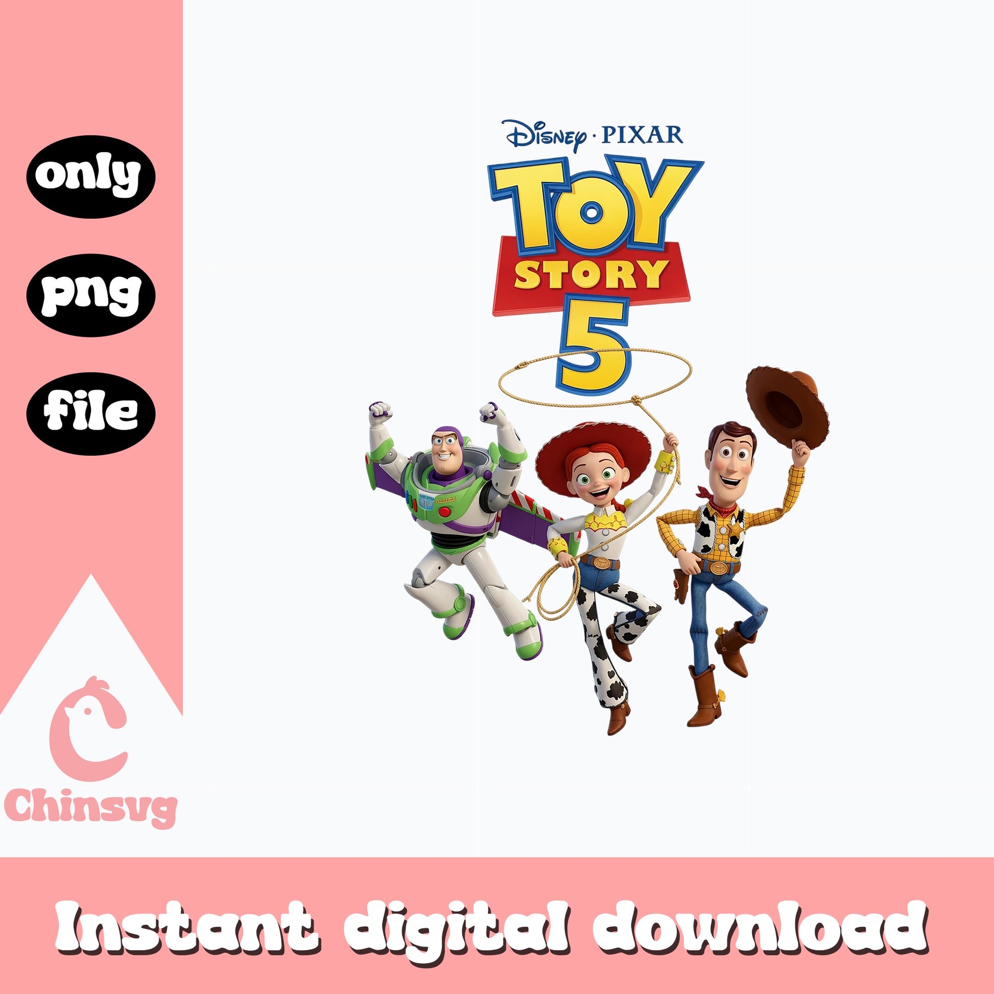 Toy Story 5 PNG, Buzz Lightyear Woody Jessie PNG, Disney PNG