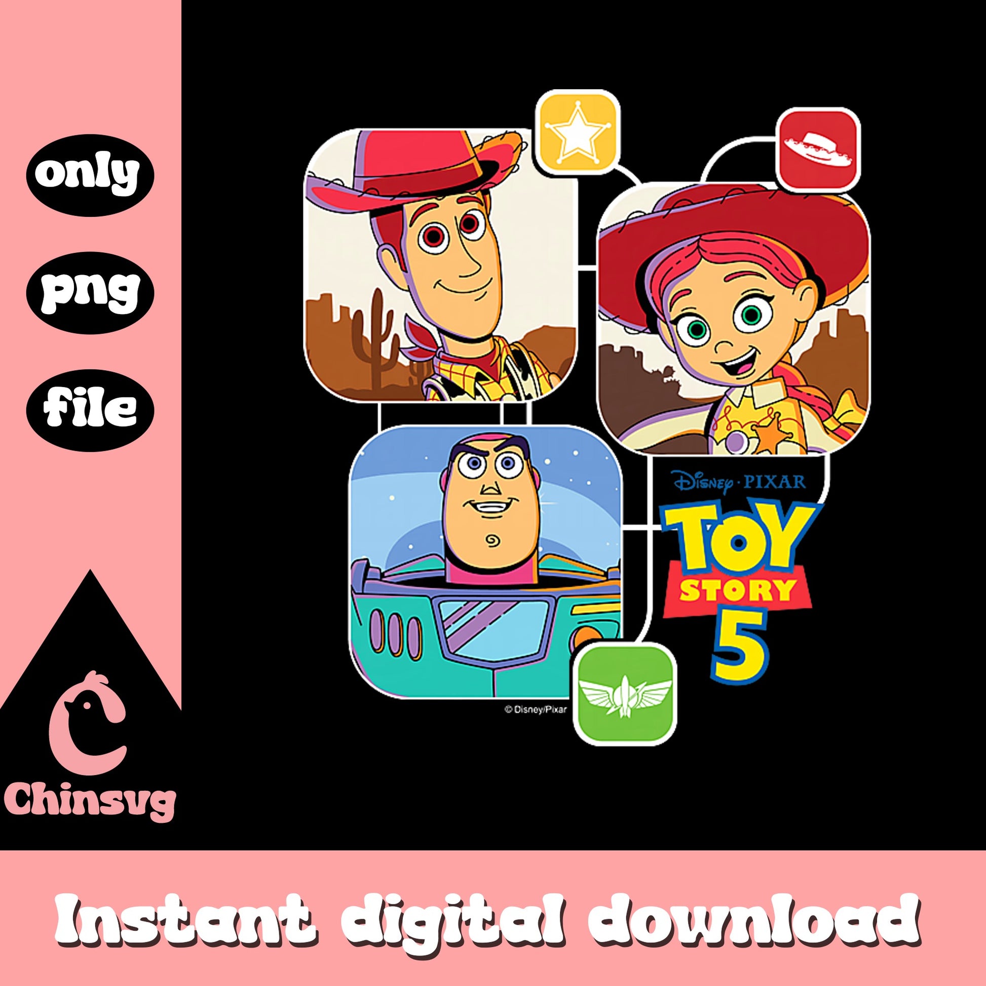 Toy Story 5 PNG, Woody Buzz Jessie Disney Pixar, Disney PNG