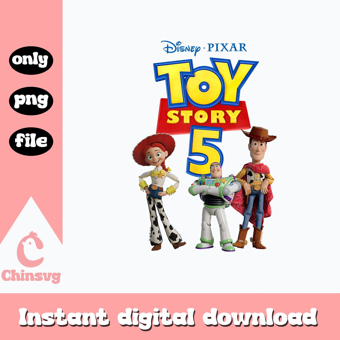 Toy Story 5 PNG, Woody Buzz Jessie PNG, Disney Pixar PNG