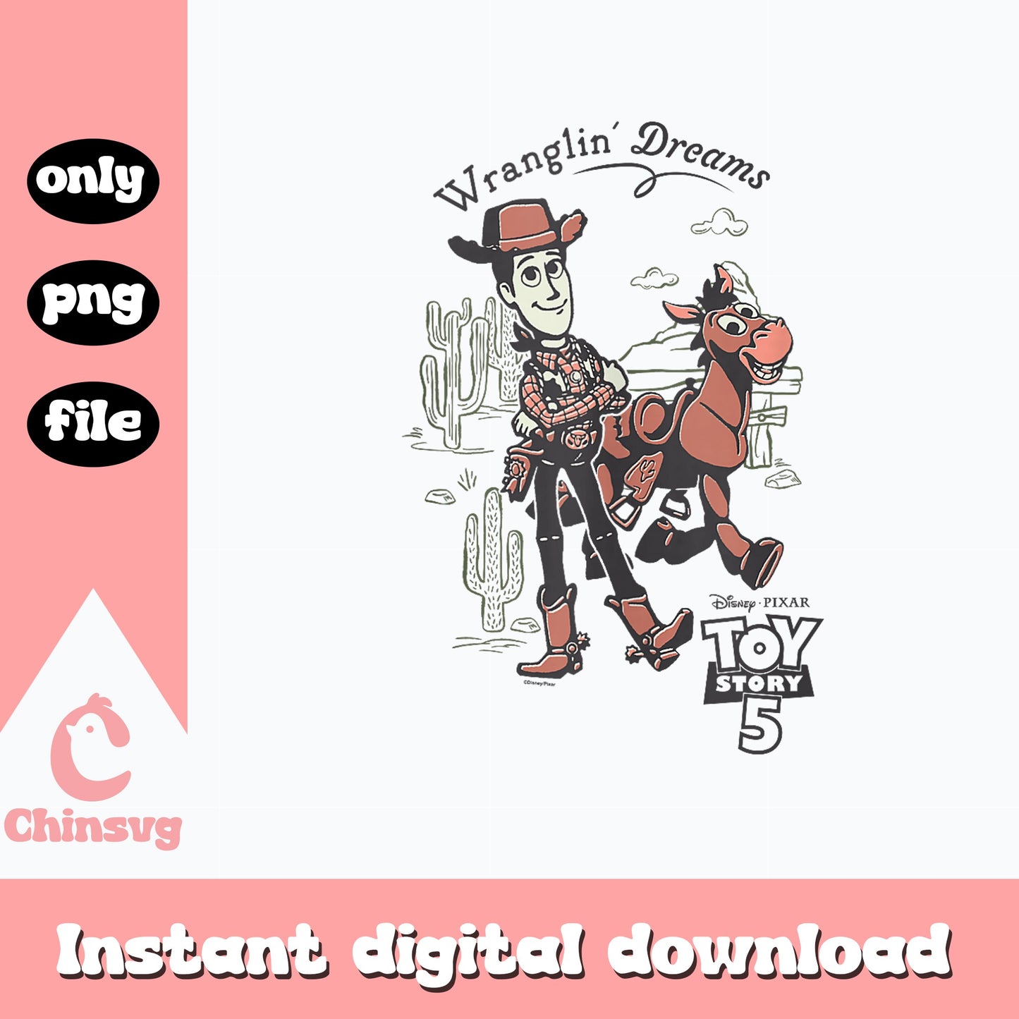 Toy Story 5 Woody Wranglin Dreams PNG, Disney Pixar PNG