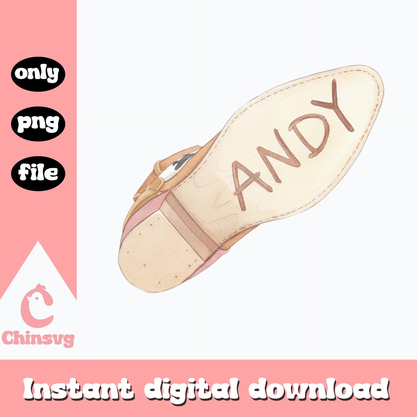 Toy Story Andy Shoe PNG, Woody Boot Clipart, Disney PNG