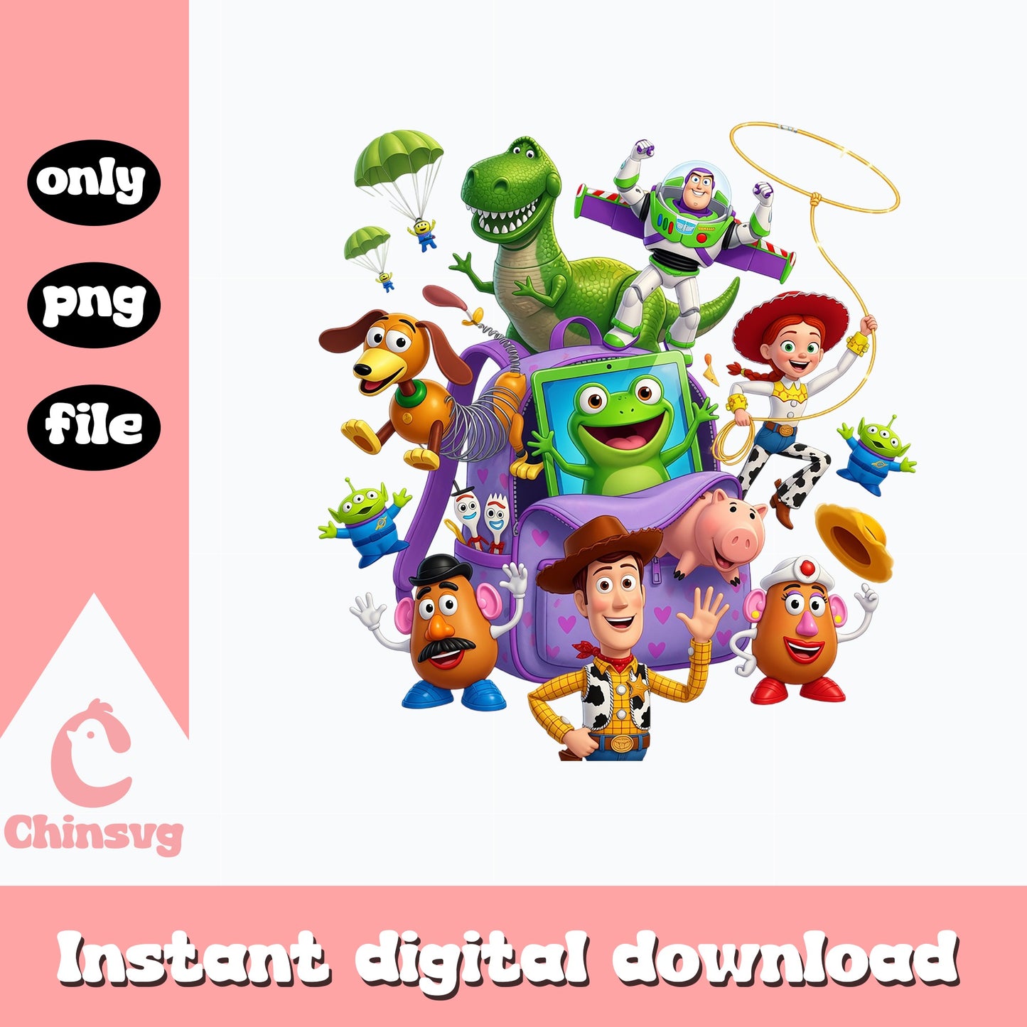 Toy Story Characters Bundle PNG, Woody Buzz Lightyear PNG, Disney PNG