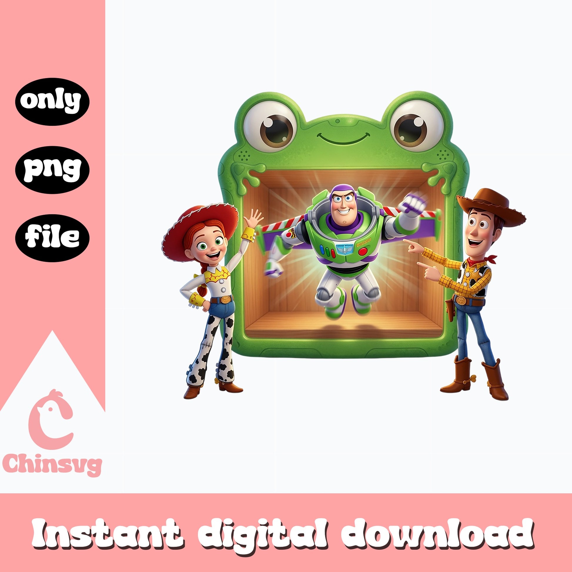 Toy Story Characters Frog Frame PNG, Buzz Lightyear PNG, Woody Jessie PNG