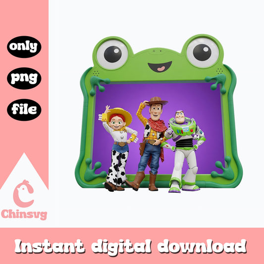 Toy Story Characters Frog Frame PNG, Woody Buzz Lightyear PNG, Disney PNG