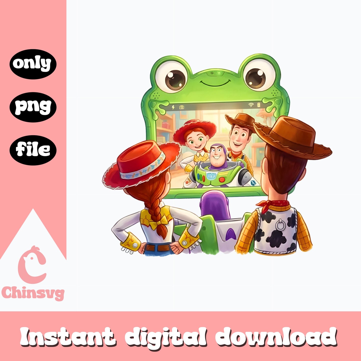 Toy Story Characters Frog Tablet PNG, Woody Jessie Buzz PNG, Disney PNG