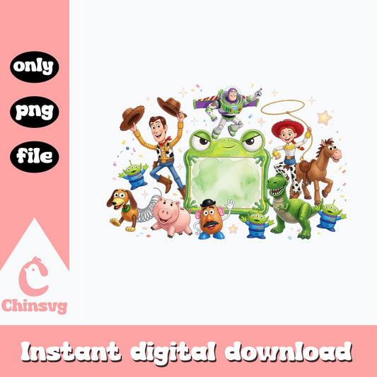 Toy Story Characters Name Frame PNG, Woody Buzz PNG, Disney PNG