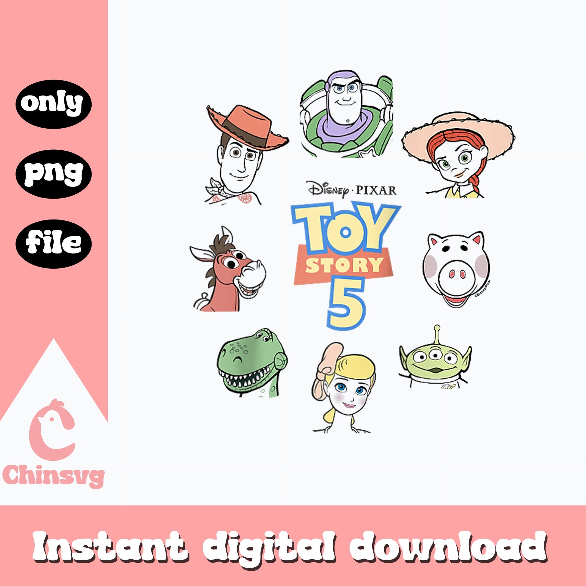 Toy Story Characters PNG Bundle, Disney Pixar PNG, Woody Buzz PNG