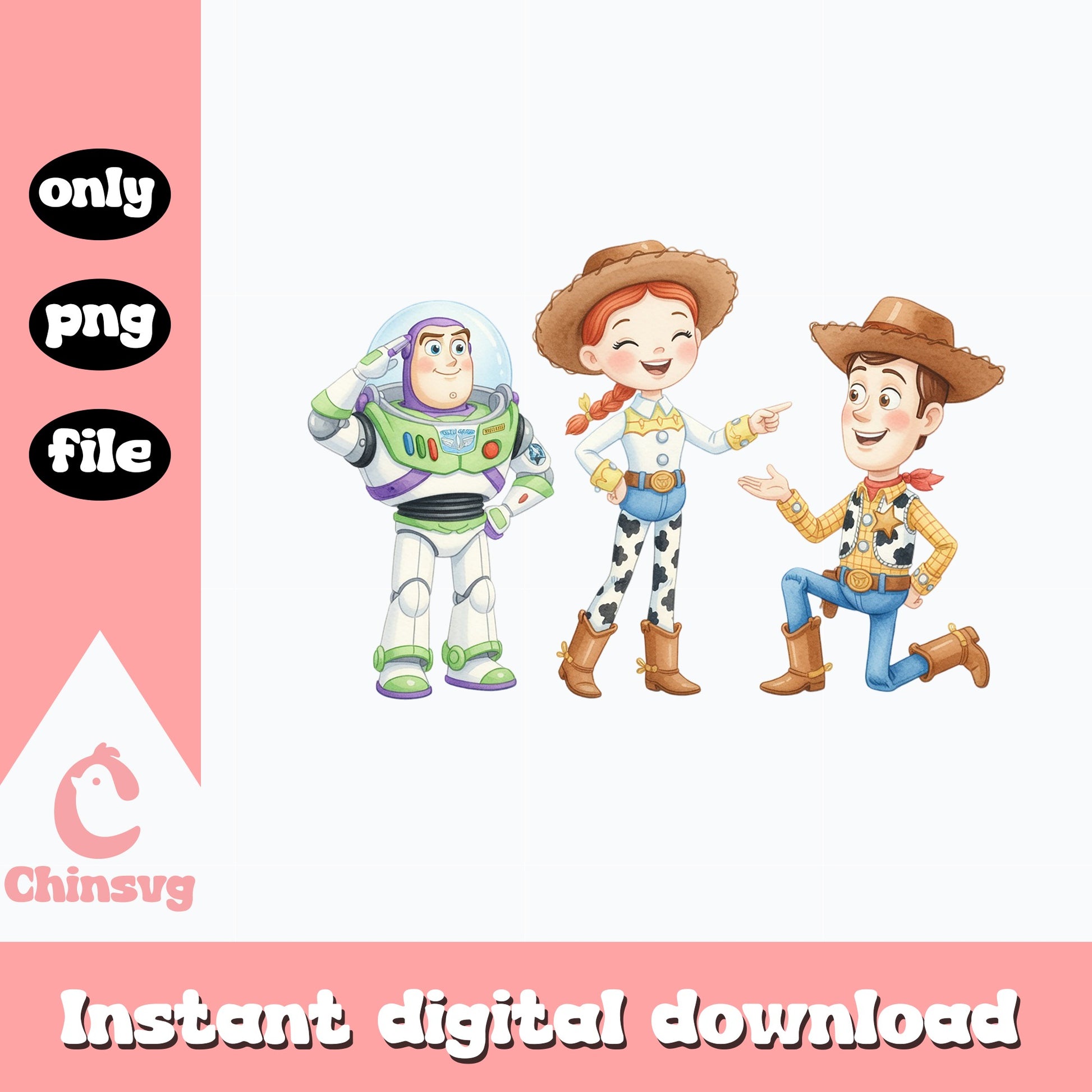 Toy Story Characters PNG, Buzz Lightyear Woody Jessie PNG, Disney PNG