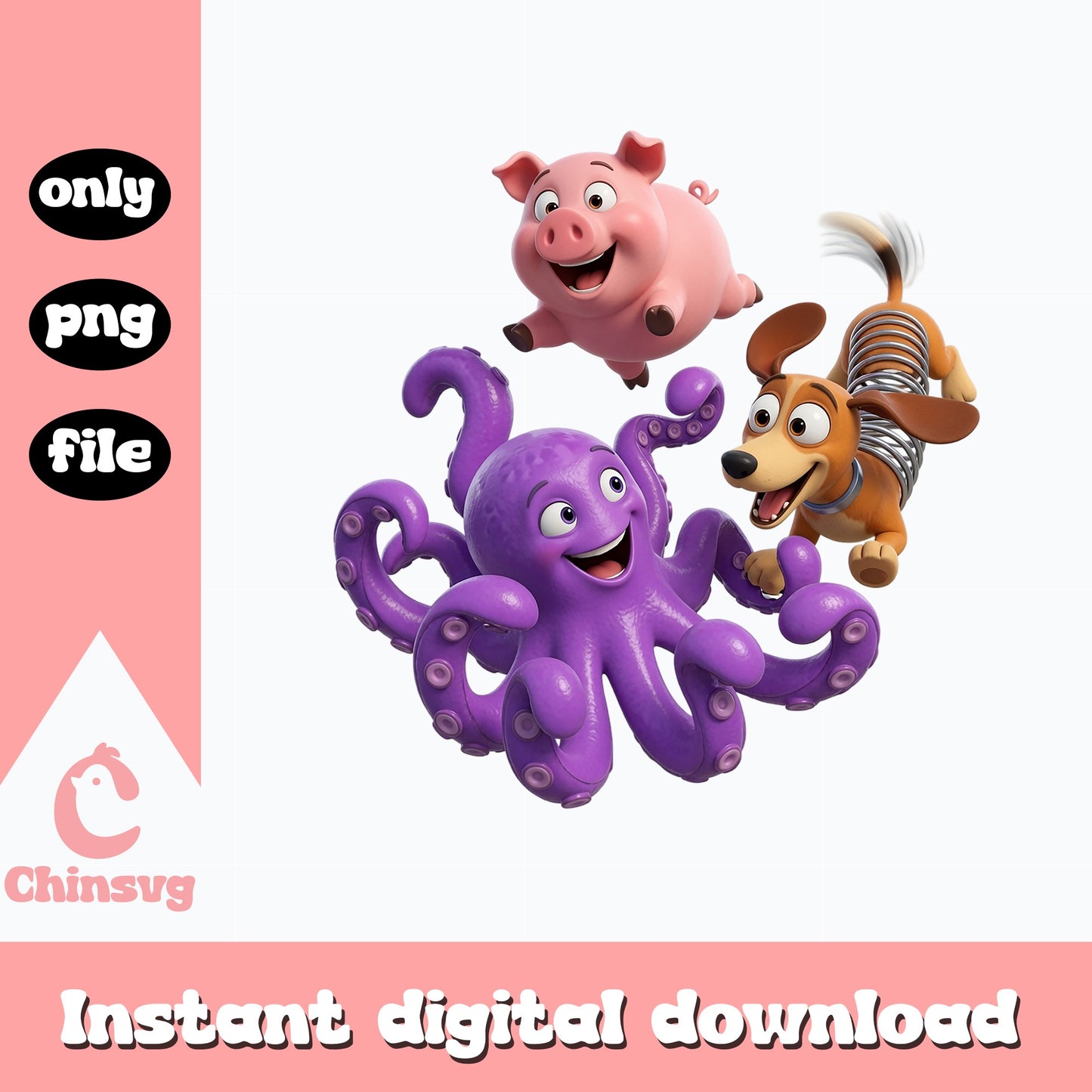 Toy Story Characters PNG, Hamm Slinky Squeeze PNG, Disney PNG