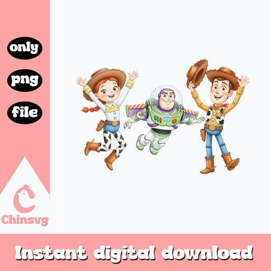 Toy Story Characters PNG, Woody Buzz Jessie PNG, Disney PNG