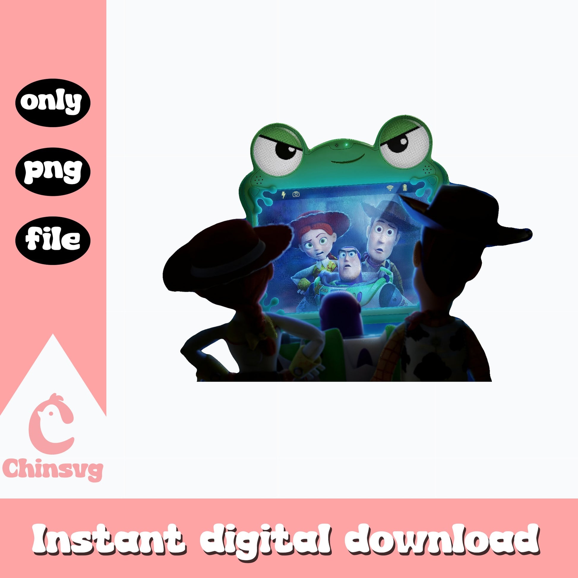 Toy Story Characters Watching Screen PNG, Woody Buzz PNG, Disney Pixar PNG