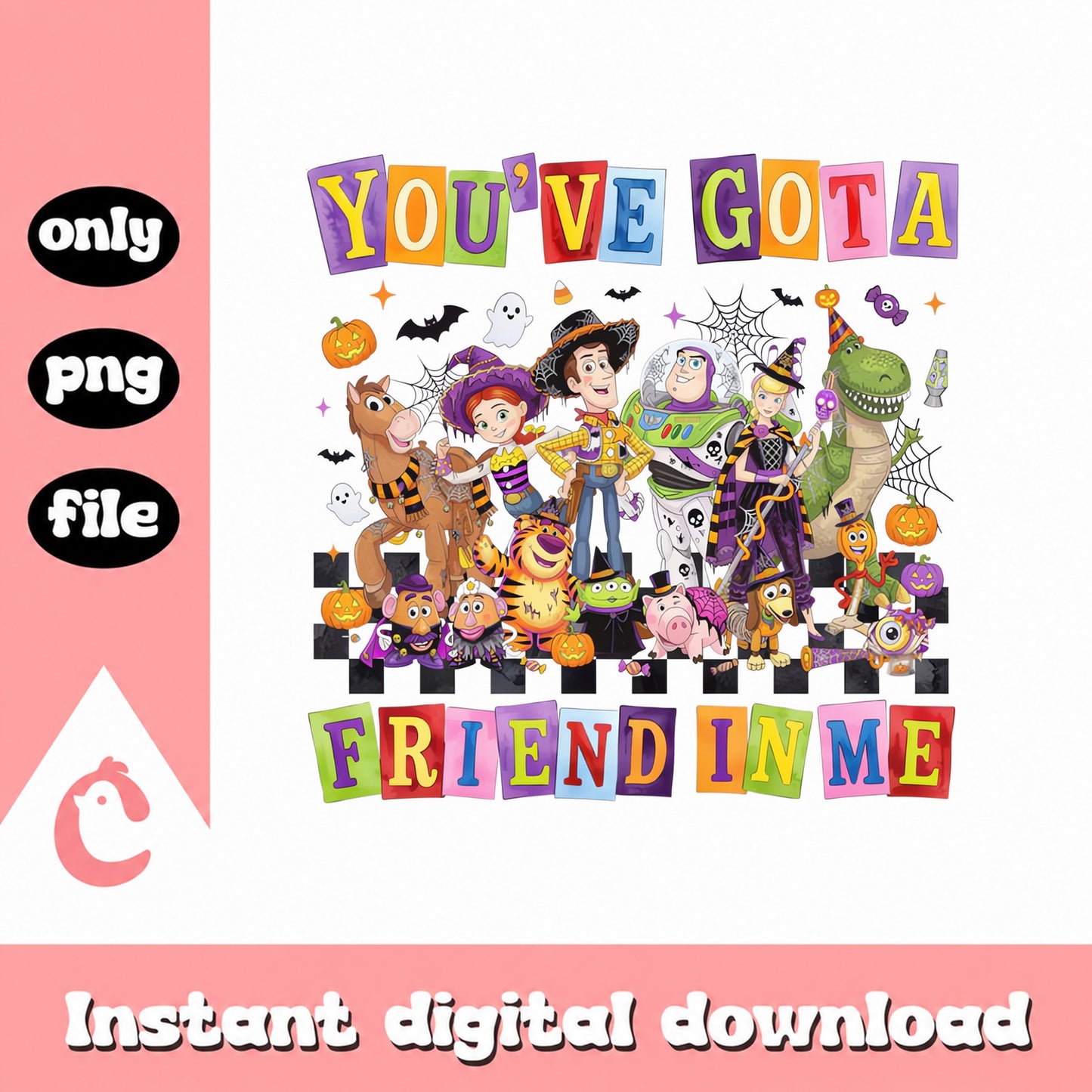 Toy Story Halloween PNG Bundle, Disney Characters, Halloween PNG