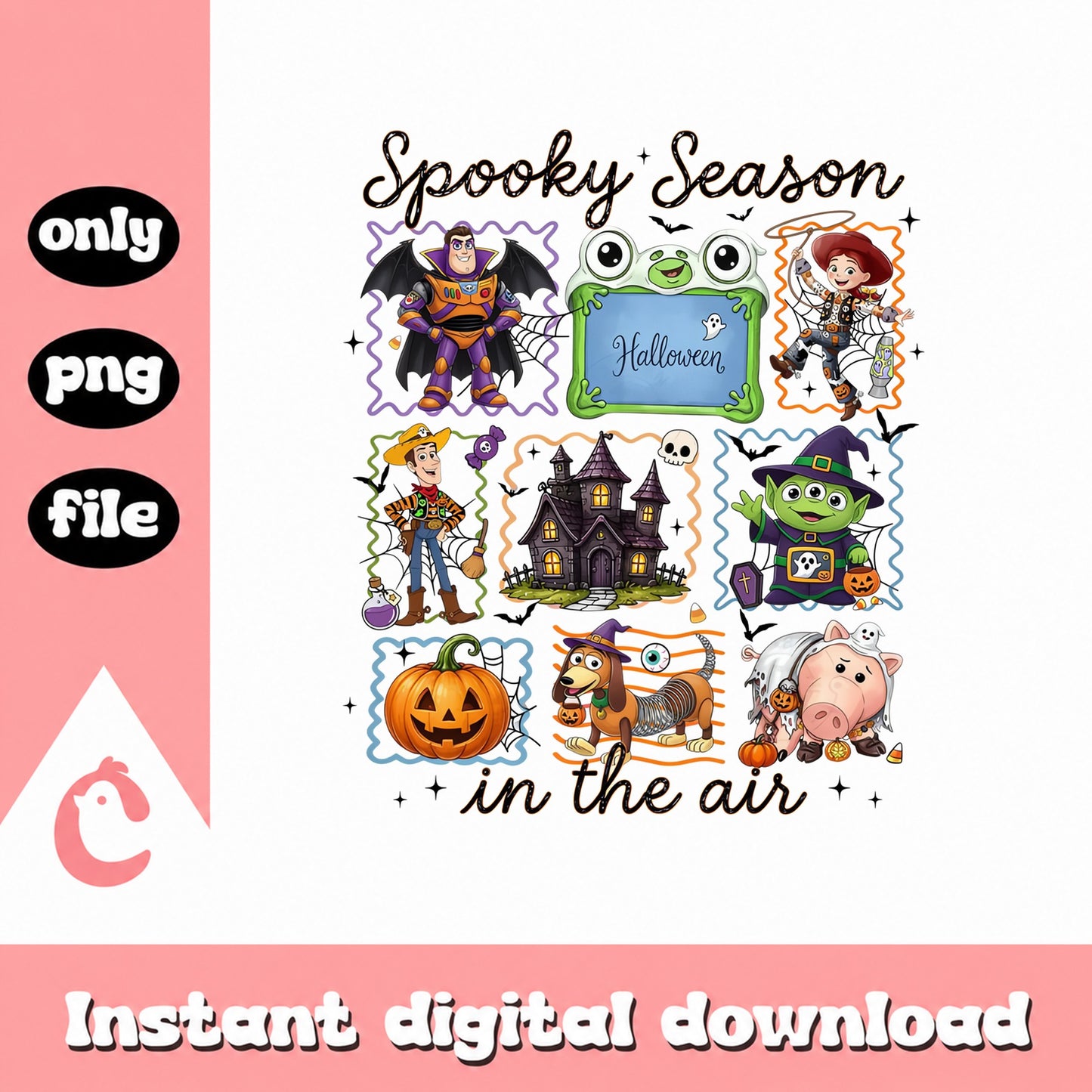 Toy Story Halloween PNG Bundle, Spooky Season Clipart, PNG
