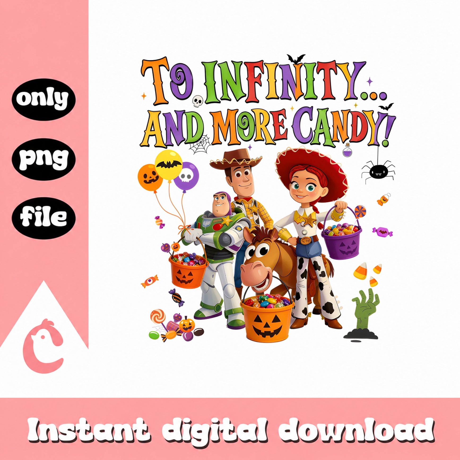 Toy Story Halloween PNG, To Infinity And More Candy, Disney PNG