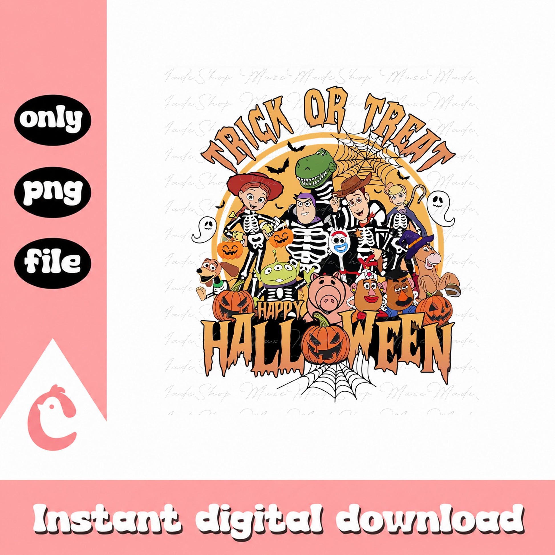 Toy Story Halloween PNG, Trick Or Treat Disney Characters, PNG File