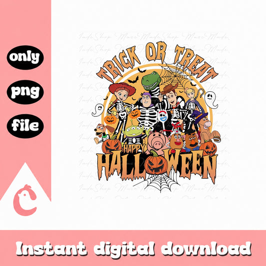 Toy Story Halloween PNG, Trick Or Treat Disney Characters, PNG File