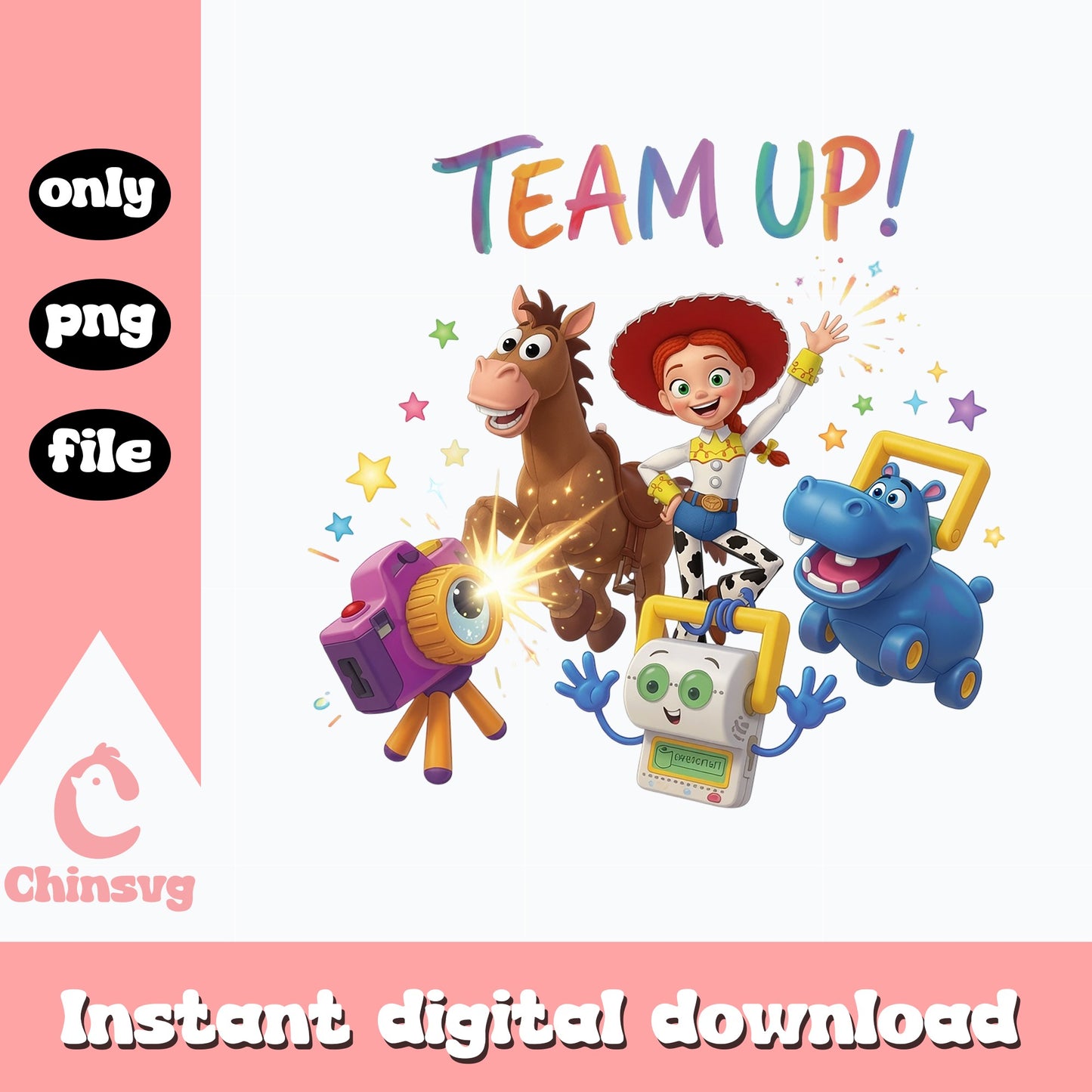 Toy Story Team Up PNG, Jessie And Bullseye PNG, Disney PNG