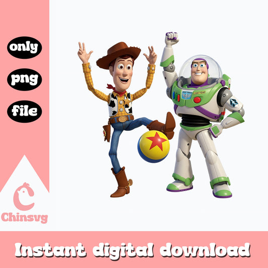Toy Story Woody And Buzz Lightyear PNG, Disney Pixar PNG, Kids PNG