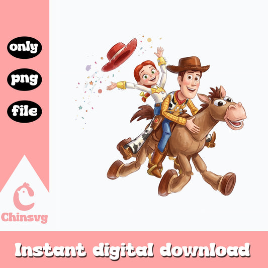 Toy Story Woody And Jessie Bullseye PNG, Disney PNG, Toy Story PNG