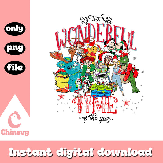 Toy story wonderful time christmas png, toy story christmas png