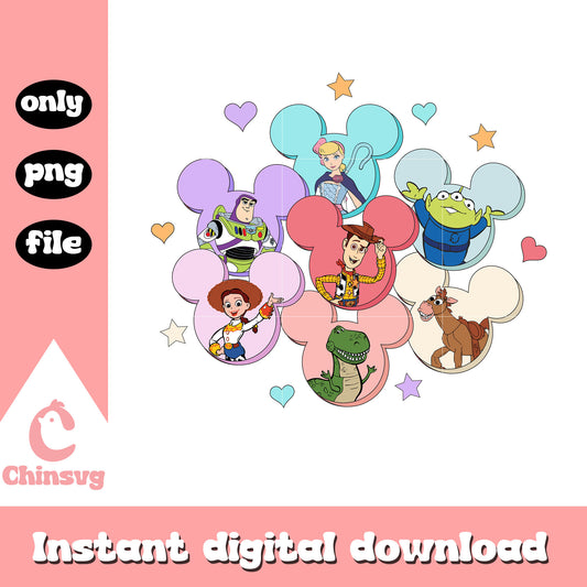 Toy story character mickey head png, disney png, valentine png