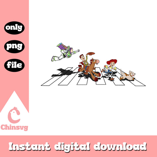 Toy story characters crossing png, disney cartoon png, toy story png