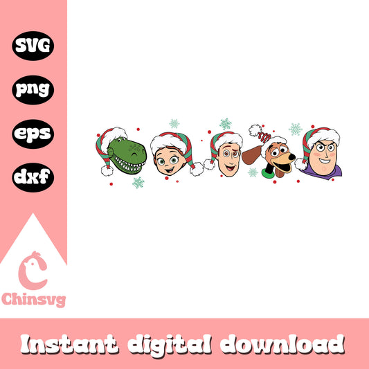 Toy story christmas head design svg, disney  toy story svg